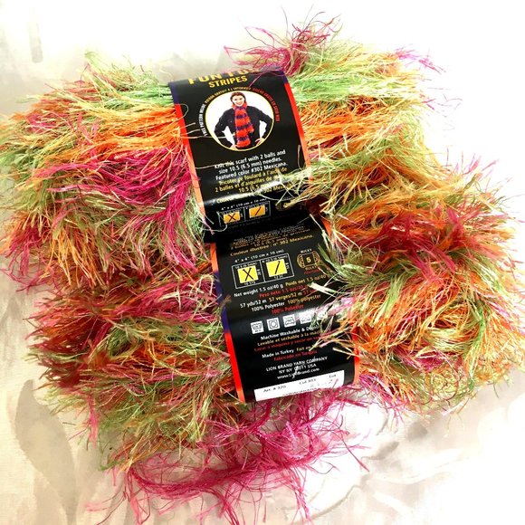 Copacabana Eyelash Yarn Fun Fur Lion Brand Yarn Bundle of 2 - Picture 1 of 3